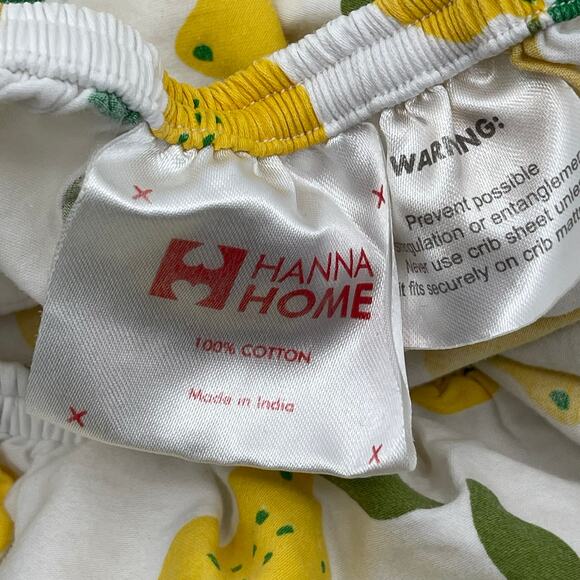 HANNA ANDERSSON HOME Crib Fitted Sheet Lemons Hanna Home Baby Infant Nursery - Picture 10 of 12